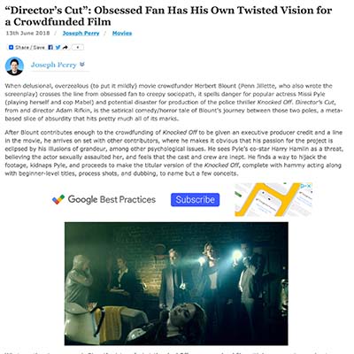 “Director’s Cut”: Obsessed Fan Has His Own Twisted Vision for a Crowdfunded Film
